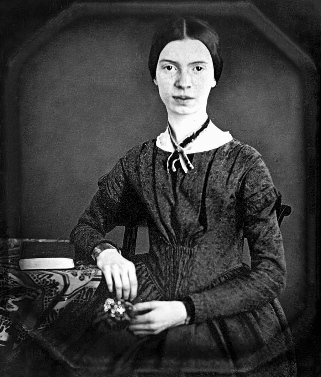 Clear, portrait-oriented daguerreotype of Emily Dickinson circa 1848