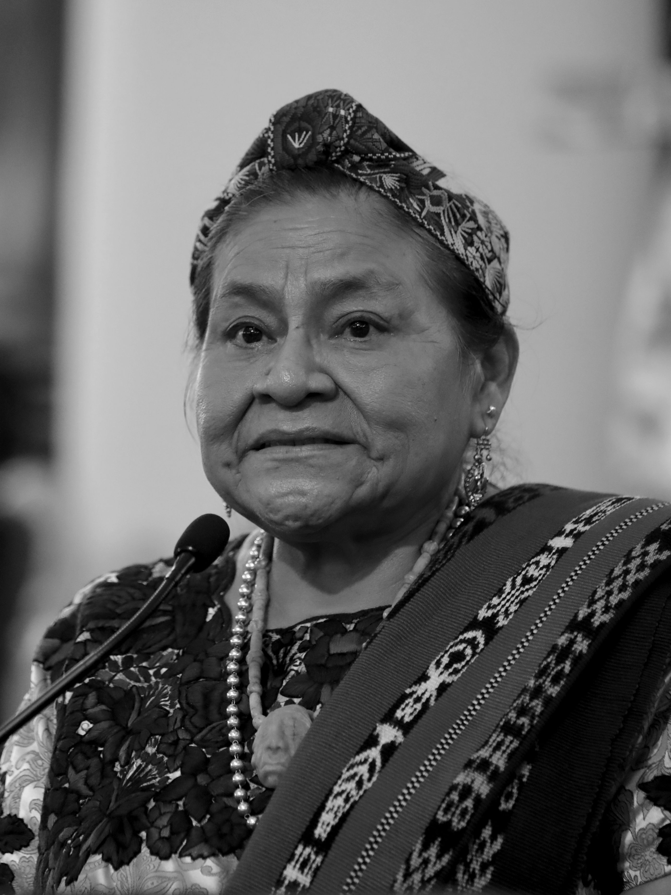Clear portrait of Rigoberta Menchú in 2024
